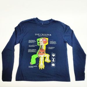NWOT Minecraft The Creeper Kids Long Sleeve Tee